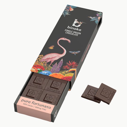 binske - Pure Fortunato Dark Chocolate Bar - 100mg - 1