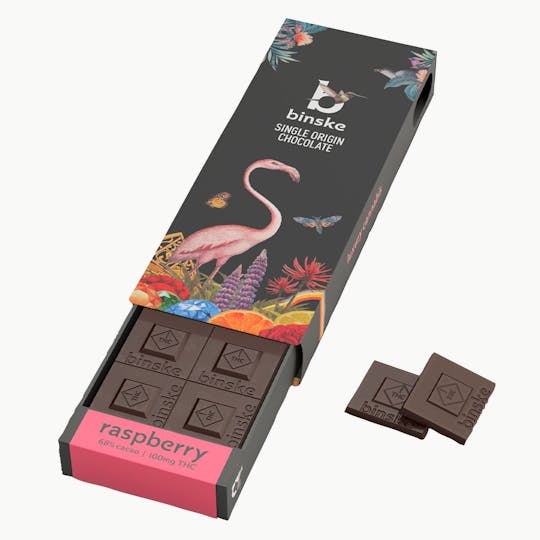binske - Raspberry Dark Chocolate Bar - 100mg - 1