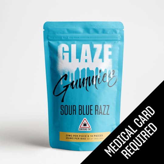 Glaze - Glaze | Sour Blue Razz Gummies | 250mg (MED) - 1