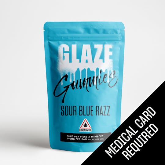Glaze - Glaze | Sour Blue Razz Gummies | 500mg (MED) - 1