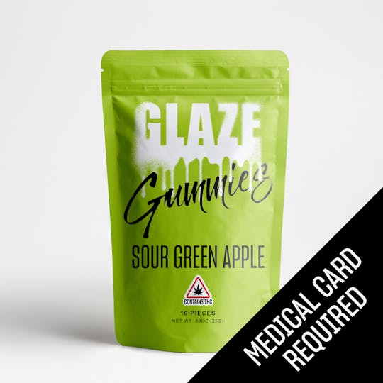 Glaze - Glaze | Sour Green Apple Gummies | 100mg (MED) - 1