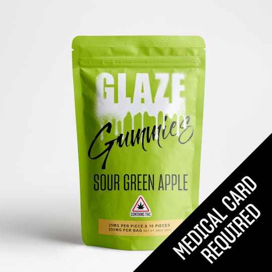 Glaze - Glaze | Sour Green Apple Gummies | 250mg (MED) - 1