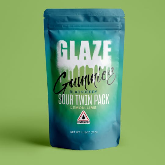 Glaze - Glaze | Sour Twin Pack Blackberry + Lemon-Lime Gummies | 100mg - 1