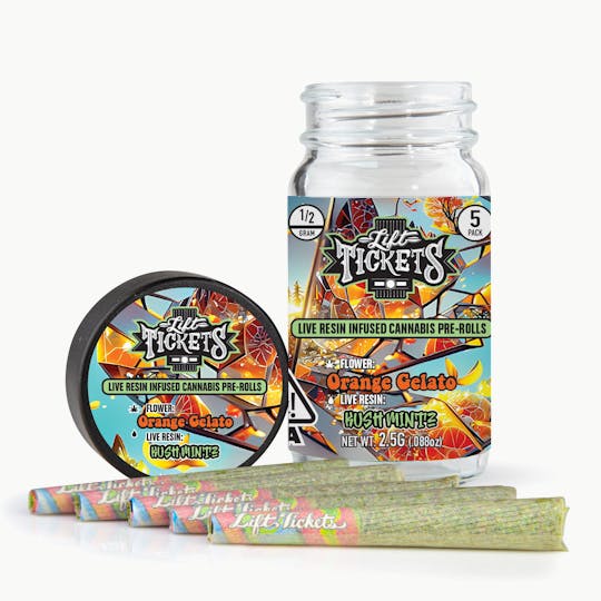 Lift Tickets - Orange Gelato x Kush Mintz - Infused Pre-Roll 5-Pack - 1
