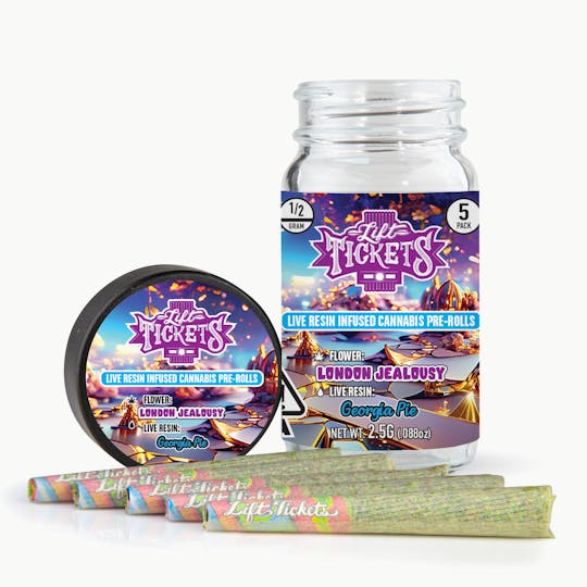 Lift Tickets - London Jealousy x Georgia Pie - Infused Pre-Roll 5-Pack - 1