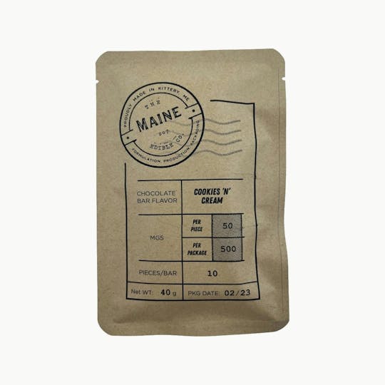 Indico - 500mg Cookies 'n' Cream Chocolate Bar- The Maine Edible Co. - 1