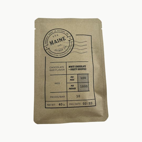 Indico - 1000mg White Chocolate + Fruity Krispies- The Maine Edible Co. - 1