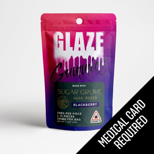 Glaze - Glaze | Sugar Grove Hash Rosin Blackberry Gummies | 250mg (MED) - 1