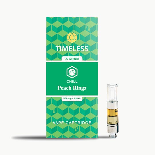Timeless Vapes - Timeless Peach Ringz 500mg Vape Cartridge (Chill) - 1