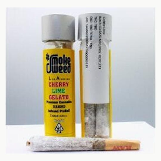 Smoke Weed LA - Smoke Weed LA - Cherry Lime Gelato 2g-Pack Liquid Diamond Infused PreRolls - 1