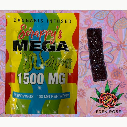 Eden Rose Processing - 1500MG Scrappy's Mega Worms - 1