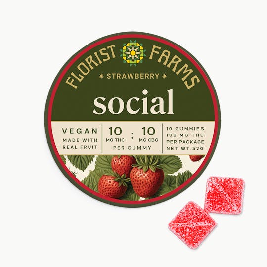 Florist Farms - Social | Strawberry Gummies | 10pk - 1