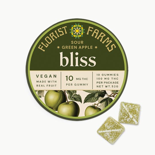 Florist Farms - Bliss | Sour Green Apple Gummies | 10pk - 1