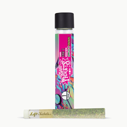 Lift Tickets - Infused Glass Tip Pre-Roll: Pink Z x Apples & Bananas 1g Joint - 1