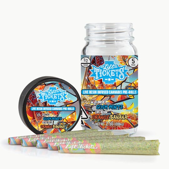 Lift Tickets - Gush Mintz x Orange Banana - Infused Pre-Roll 5-Pack - 1