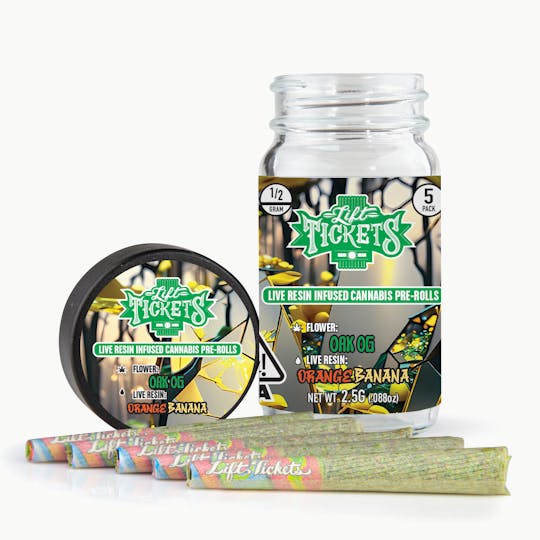 Lift Tickets - Oak OG x Orange Banana - Infused Pre-Roll 5-Pack - 1