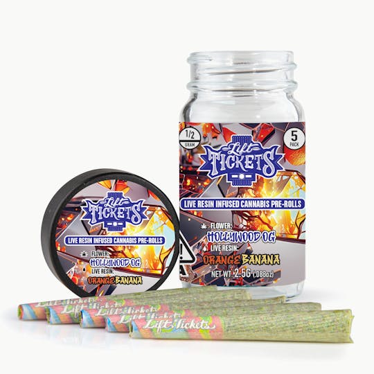 Lift Tickets - Hollywood OG x Orange Banana - Infused Pre-Roll 5-Pack - 1