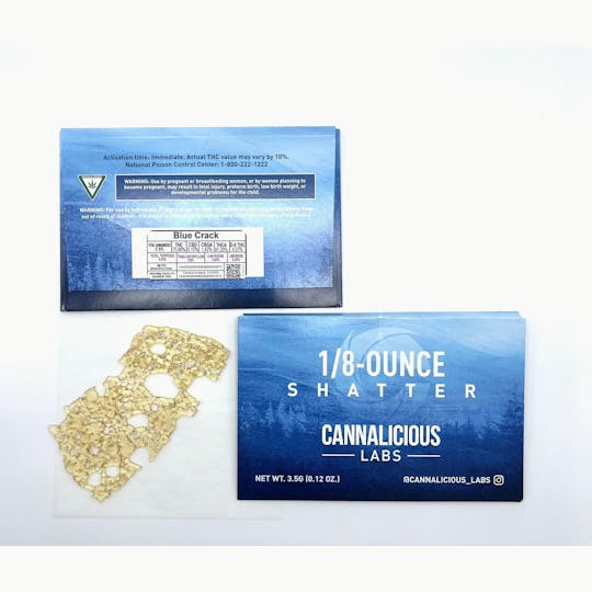 Cannalicious Labs - Blue Crack Shatter - 1/8oz - 1