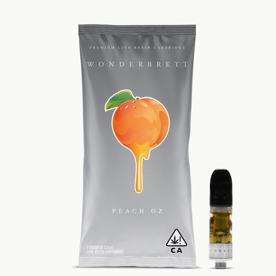 Wonderbrett - Peach OZ Live Resin Vape Cartridge – 1g - 1