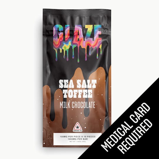 Glaze - Glaze | Sea Salt Toffee Milk Chocolate Bar | 1000mg (MED) - 1