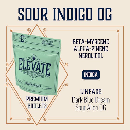 Elevate Missouri - Sour Indigo OG - 7g Budlets - 1