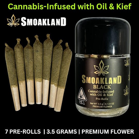 Smoakland - BLACK - Infused Pre-Rolls - Monster Cookies (I) 7pk - 3.5g - 1