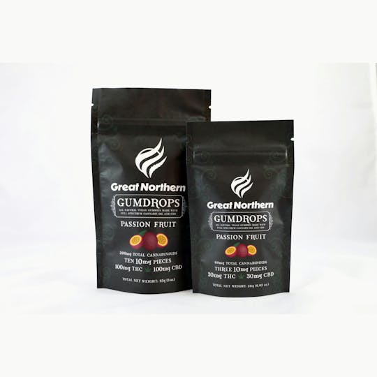 Great Northern Cannabis - Great Northern Cannabis 30mg Passion Fruit Gum Drops (Indica) 1:1 THC:CBD - 1