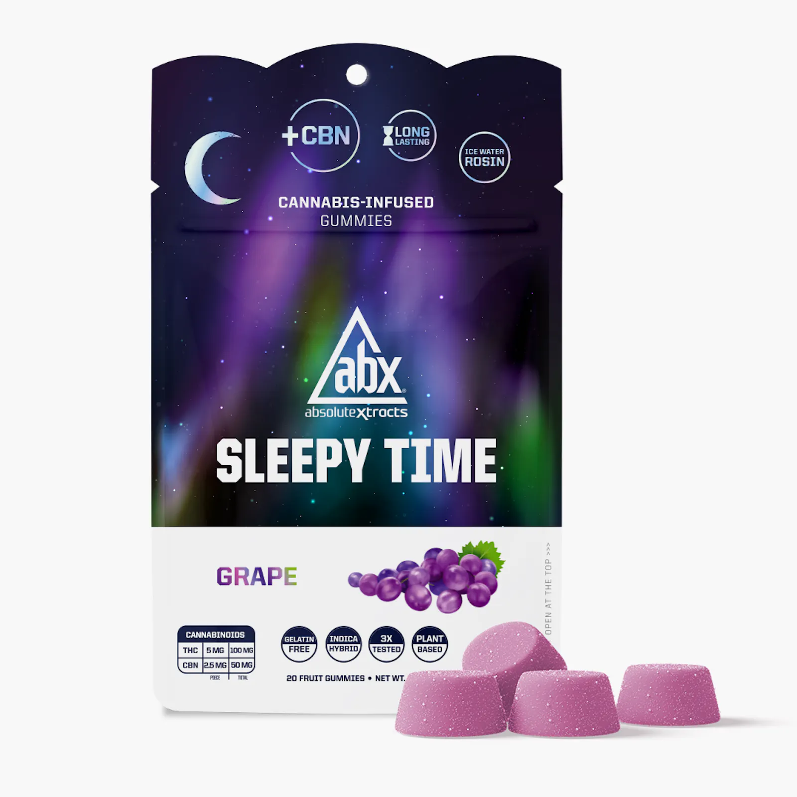 ABX - Grape Sleepy Time Hash Rosin + CBN Gummies - 100mg
