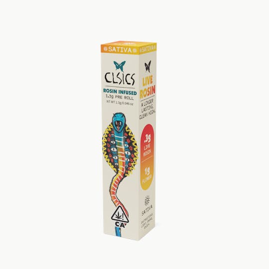 CLSICS Rosin & Rosin Infused Pre Rolls - Crescendo/Tropicana Cherry - 1.3g Rosin Infused Pre Roll - 1
