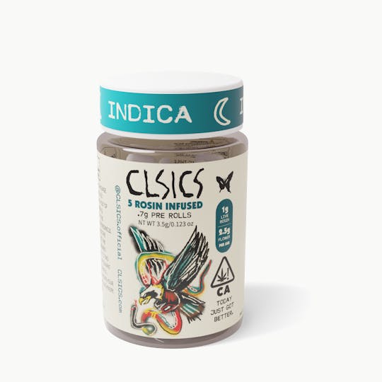 CLSICS Rosin & Rosin Infused Pre Rolls - Lava Cake/Wedding Cake - 5Pk .7g Rosin Infused Pre Rolls - 1