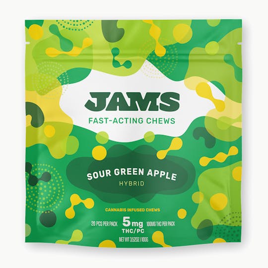 JAMS Florida - Fast Acting Chews - Sour Green Apple 100mg - 1