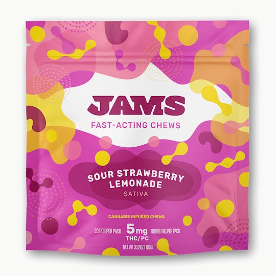 JAMS Florida - Fast Acting Chews - Sour Strawberry Lemonade 100mg - 1