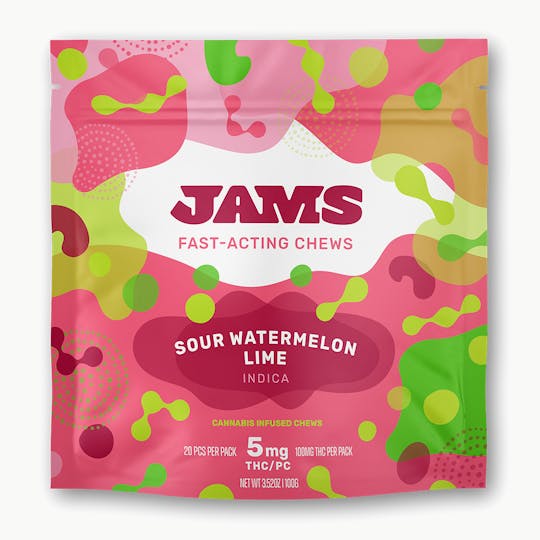 JAMS Florida - Fast Acting Chews - Sour Watermelon Lime 100mg - 1