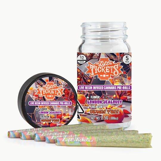 Lift Tickets - London Jealousy x Orange Tree - Infused Pre-Roll 5-Pack - 1