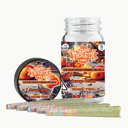 Lift Tickets - Orange Gelato x Orange Tree - Infused Pre-Roll 5-Pack - 1