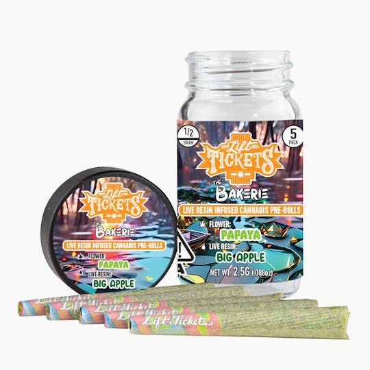 Lift Tickets - Papaya x Big Apple - Infused Pre-Roll 5-Pack - 1