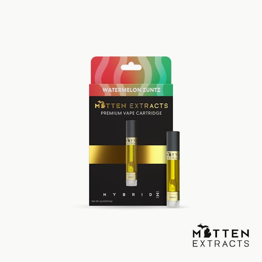 Mitten Extracts - Mitten Extracts - Watermelon Zuntz 1g Vape Cartridge (Hybrid) - 1