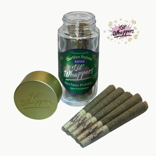 Farmers Reserve - Lil Whappers infused prerolls Durban Poison pack of 5 - 1