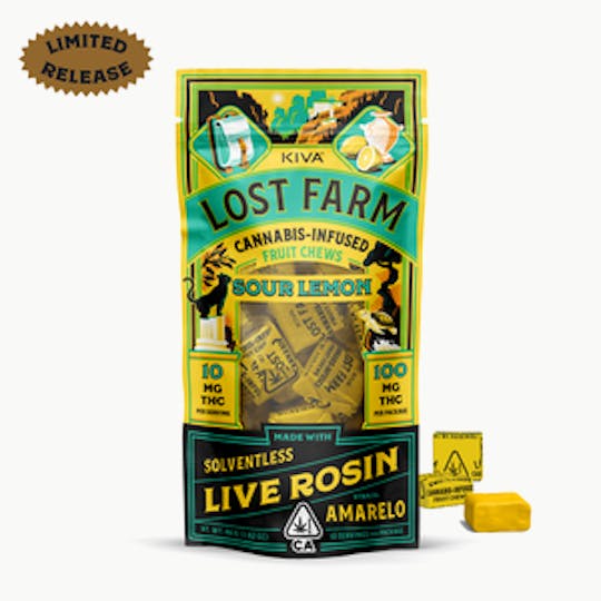 Kiva Confections - Lost Farm Sour Lemon x 'Amarelo' Live Rosin Chews - 1