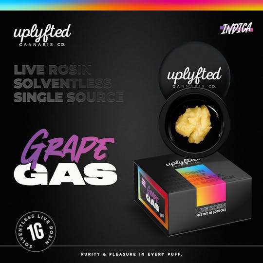 Uplyfted Cannabis Co - Live Rosin 90u - Grape Gas - 1