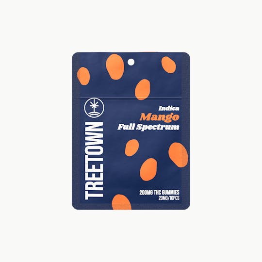 Treetown - Mango Indica - Full Spectrum Gummies - 10 units x 20mg THC (200mg) - 1
