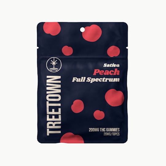 Treetown - Peach Sativa - Full Spectrum Gummies - 10 units x 20mg THC (200mg) - 1