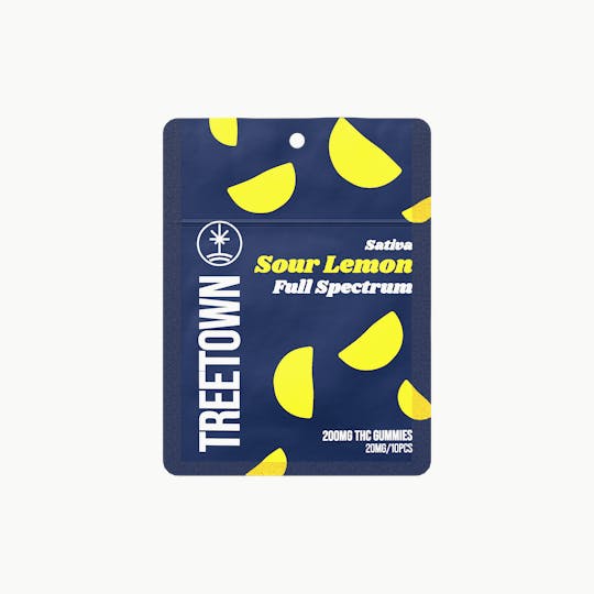 Treetown - Sour Lemon Sativa - Full Spectrum Gummies - 10 units x 20mg THC (200mg) - 1