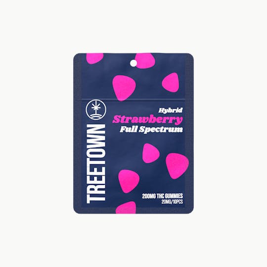 Treetown - Strawberry - Full Spectrum Gummies - 10 units x 20mg THC (200 mg) - 1