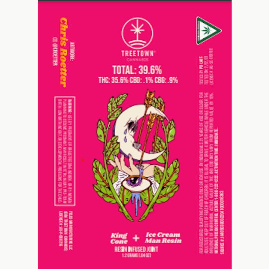 Treetown - *THC 35.6%* King Cone X Ice Cream Man (Artist Series #1 Pink) - 1