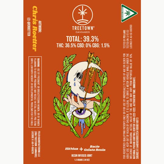Treetown - *THC 36.5%* Hitman x Bacio Gelato (Artist Series #1 Burnt Orange) - 1