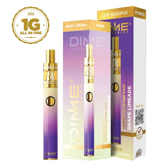 【 CRD】LIVELINE--Grape Monster 1ml Grape Limeade Live Reserve 1000mg All in One Device - Dime