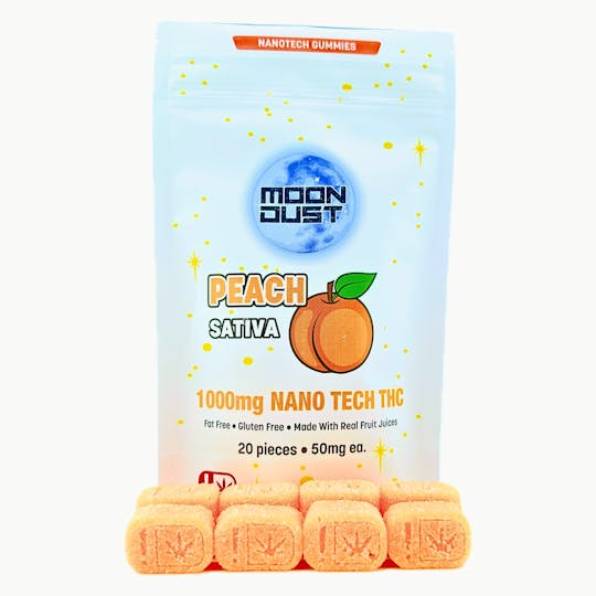 MOON DUST - 1000MG NANO THC GUMMIES - PEACH - SATIVA - 1