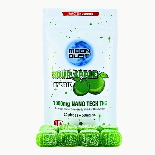 MOON DUST - 1000MG NANO THC GUMMIES - SOUR APPLE - HYBRID - 1