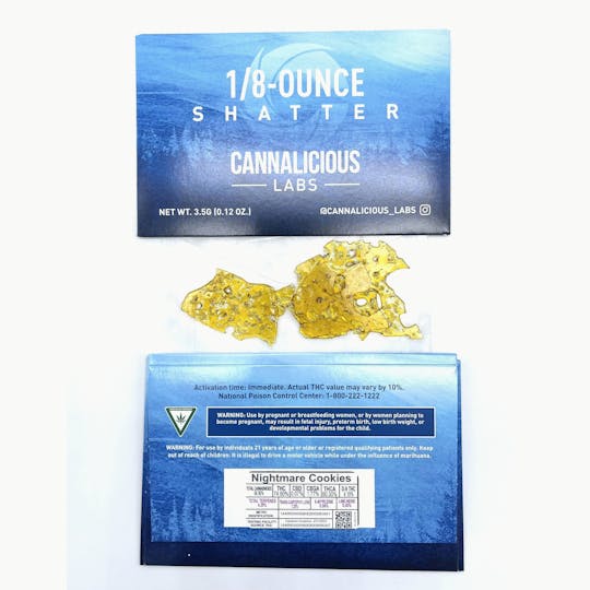 Cannalicious Labs - Nightmare Cookies 1/8oz Shatter - 1